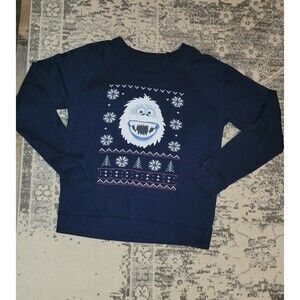Rudolph The Red Nose Reindeer Abominable Snowman Bubmble Navy Sweatshirt Size L